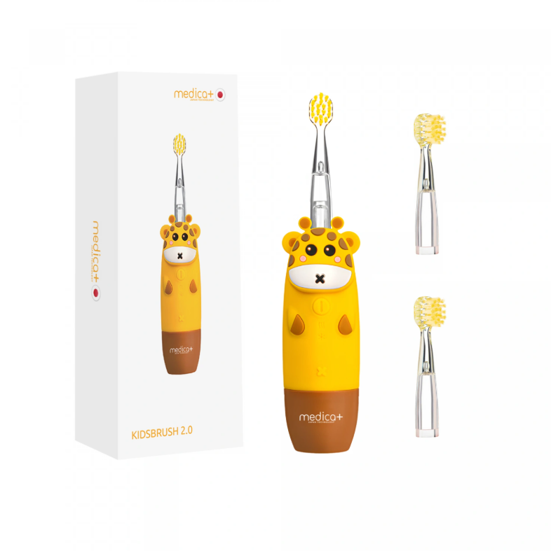 Электрическая зубная щетка детская MEDICA+ KidsBrush 2.0 4 режима 12 000-20 000 вибраций/мин от 2 лет Желтый (33153772)