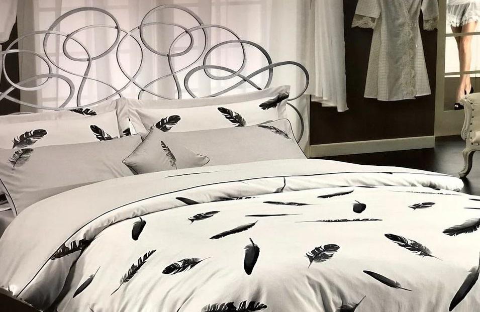 Постільна білизна Maison D'or Plumes сатин делюкс євро Сірий