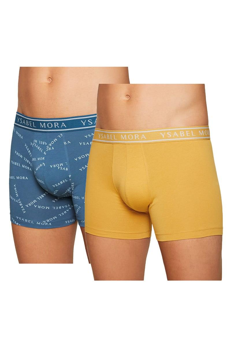 Трусы боксеры Ysabel Mora р. 54/2XL Джинсовый/Горчичный (68793)