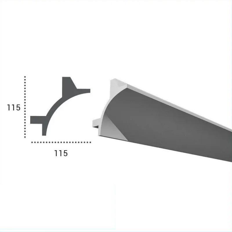 Плінтус стельовий поліуретановий Tesori для LED освітлення 115x115x2000 мм (KF 706) - фото 2