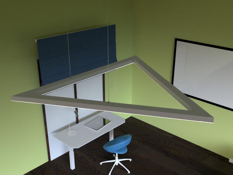 Подвесной светильник светодиодный LEDUA Дельта треугольник 220V 72W 5400 Lm 6000К 1000х1000х1000 мм (25344259) - фото 4