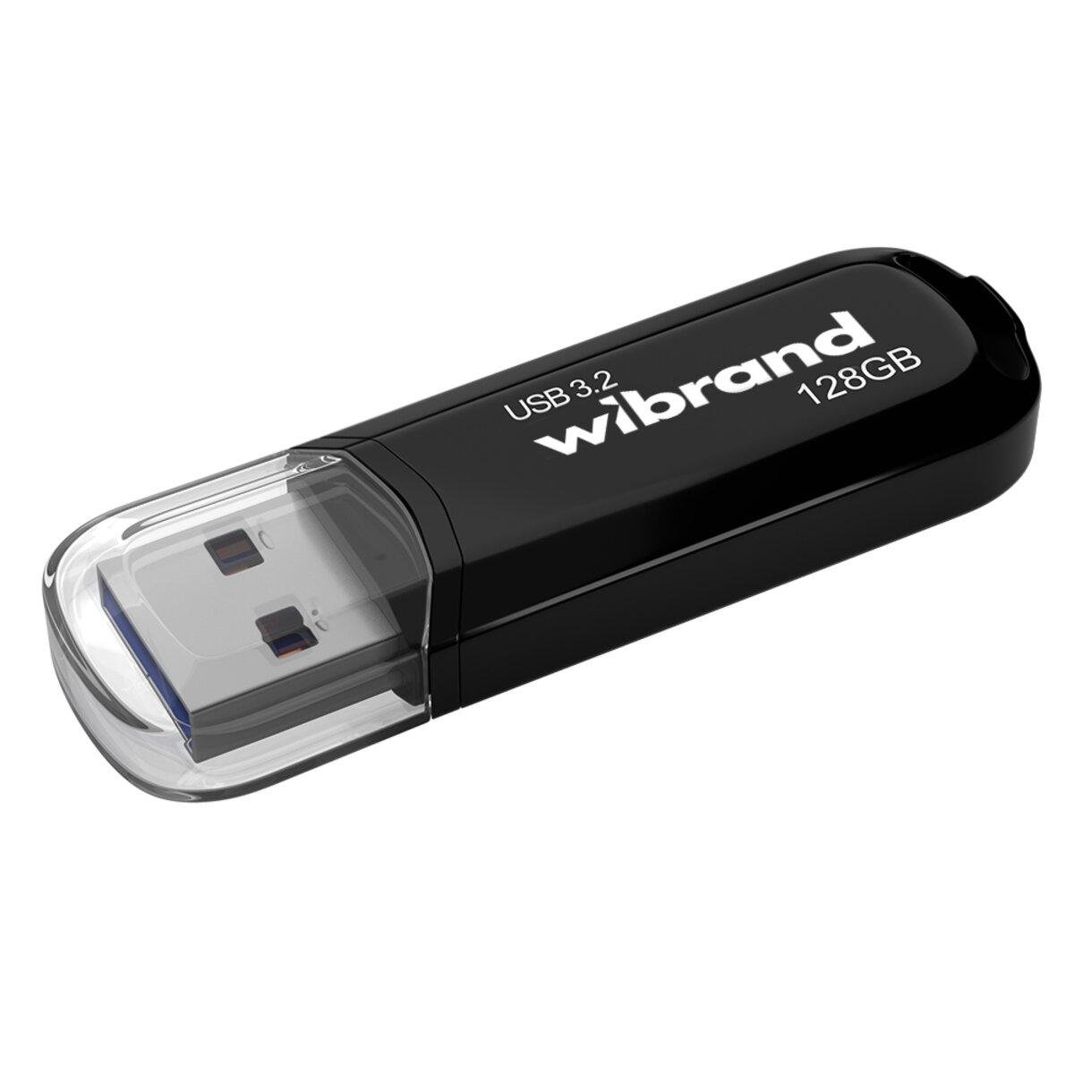 Флеш-память USB пластиковый брелок с колпачком Flash Wibrand WI3.2/MA128P10B USB 3.2 Gen1 Marten 128 Gb Black (602179)