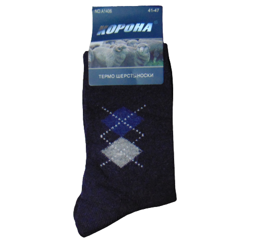 Термошкарпетки ангорові вовняні Корона A1406 р. 41-47 Синій (1667528493)