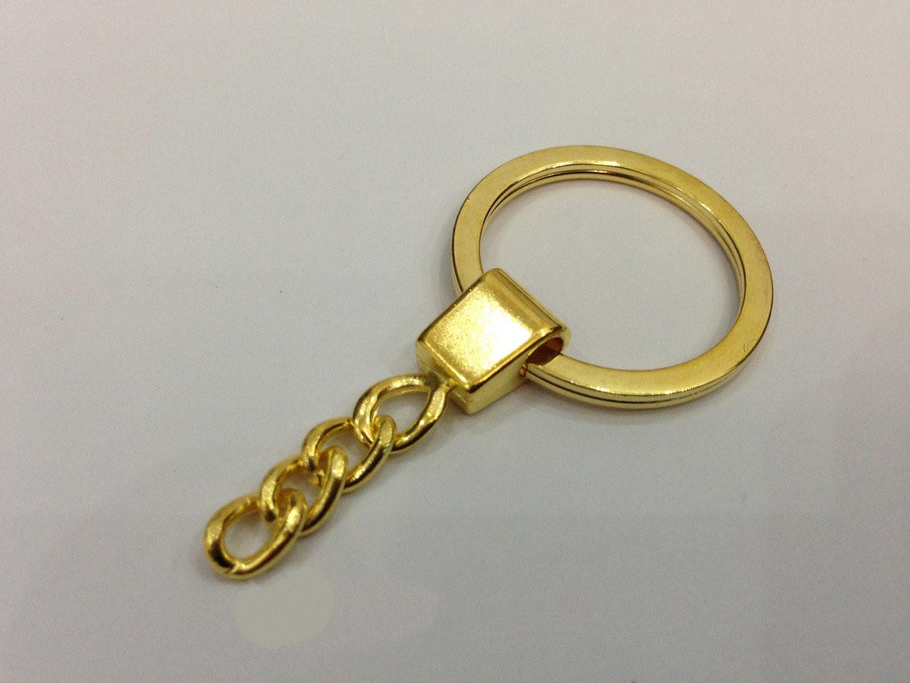 Кольцо плоское с цепочкой 30 мм Золотой (85079064)