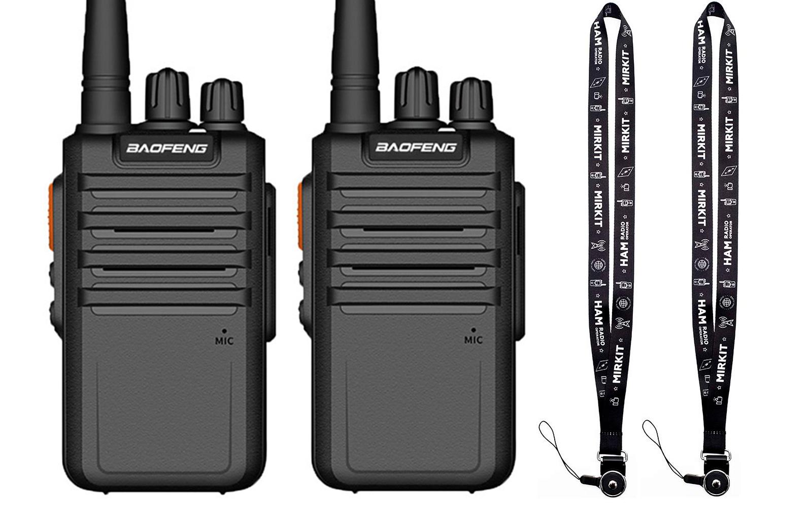 Рація Baofeng BF-M4 UHF 5 Вт 3800 мАч з ремінцем на шию Mirkit 2 шт. (008526)