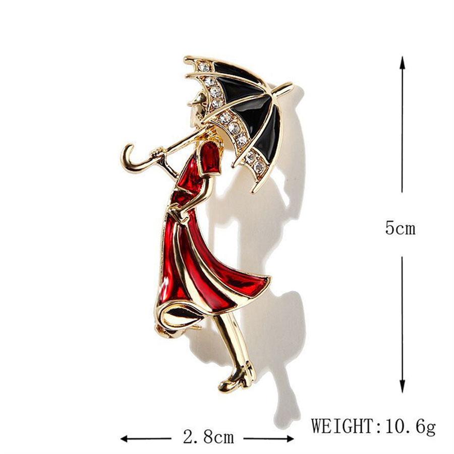 Брошка Леді з парасолькою 50x28 мм 10,6 г (494693382) - фото 3 Брошка Леді з парасолькою 50x28 мм 10,6 г (494693382) - фото 3