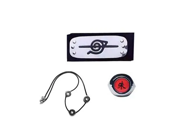 Игровой набор Итачи учеха налобный протектор/кольцо/цепочка-шнурок 3в1