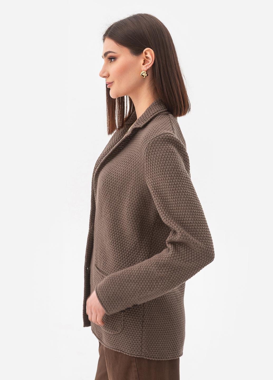 Піджак жіночий рисової в'язки SVTR р. 48-50 Капучино (598) - фото 5