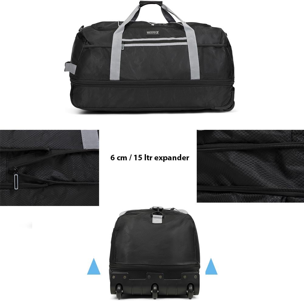 Сумка дорожная на колесах TravelZ Wheelbag Doubleloader foldable Black (603096) - фото 7