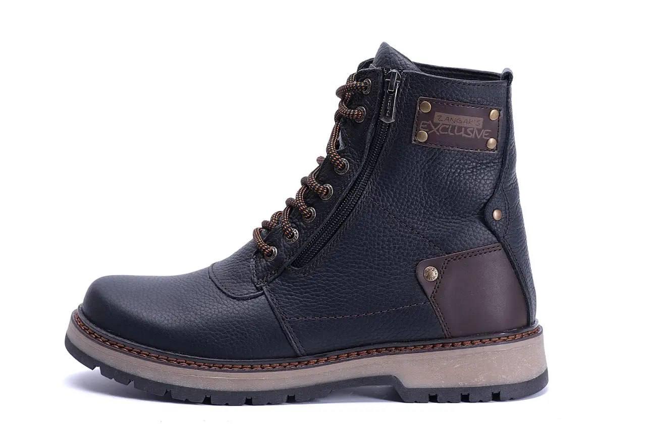 Сапоги зимние мужские кожаные ZG Flotar Military р. 40 26 см Черный (28542349) - фото 5