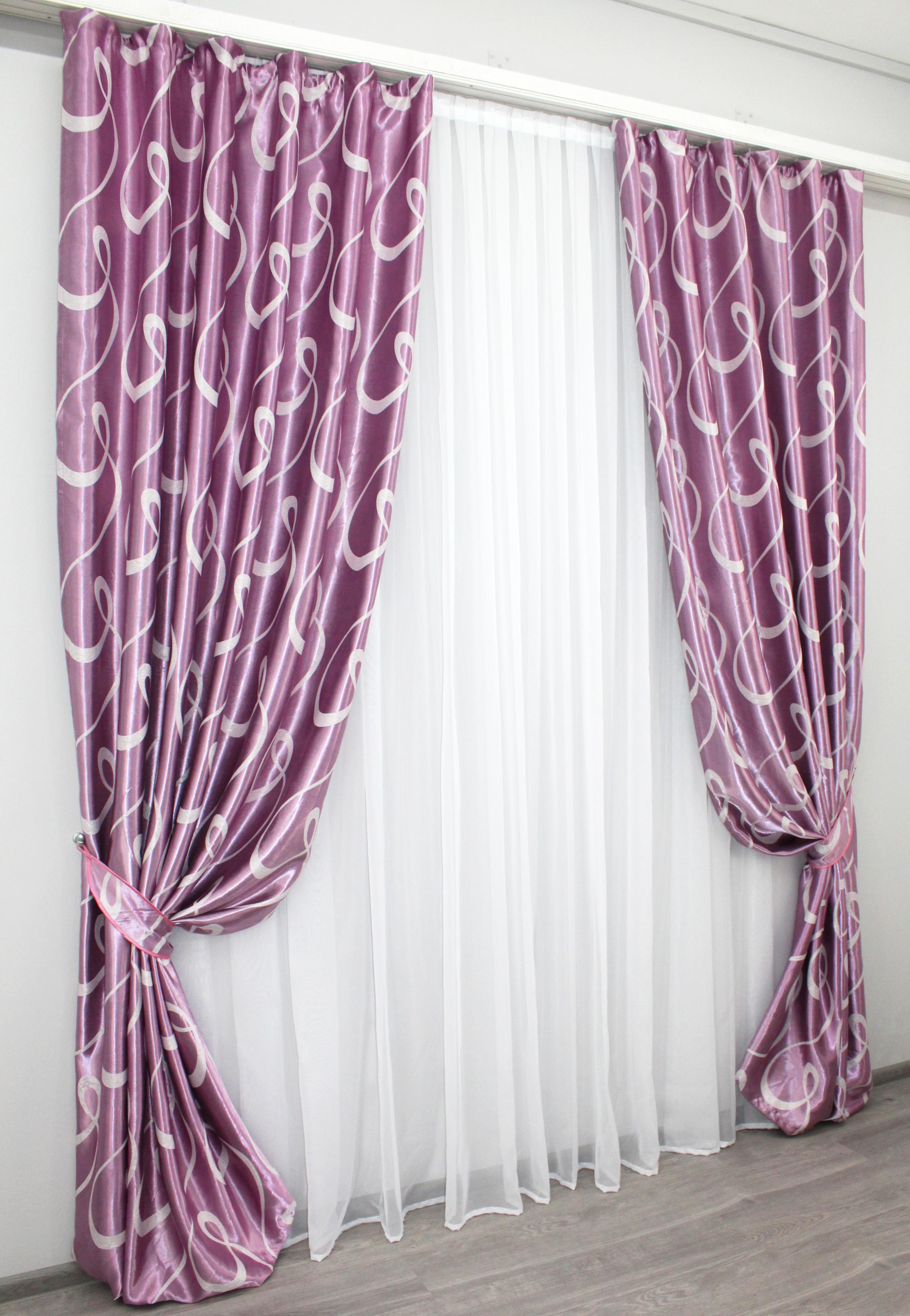 Комплект штор VR-Textil № 928ш блэкаут 150х275 см 2 шт. Лиловый (30-734)