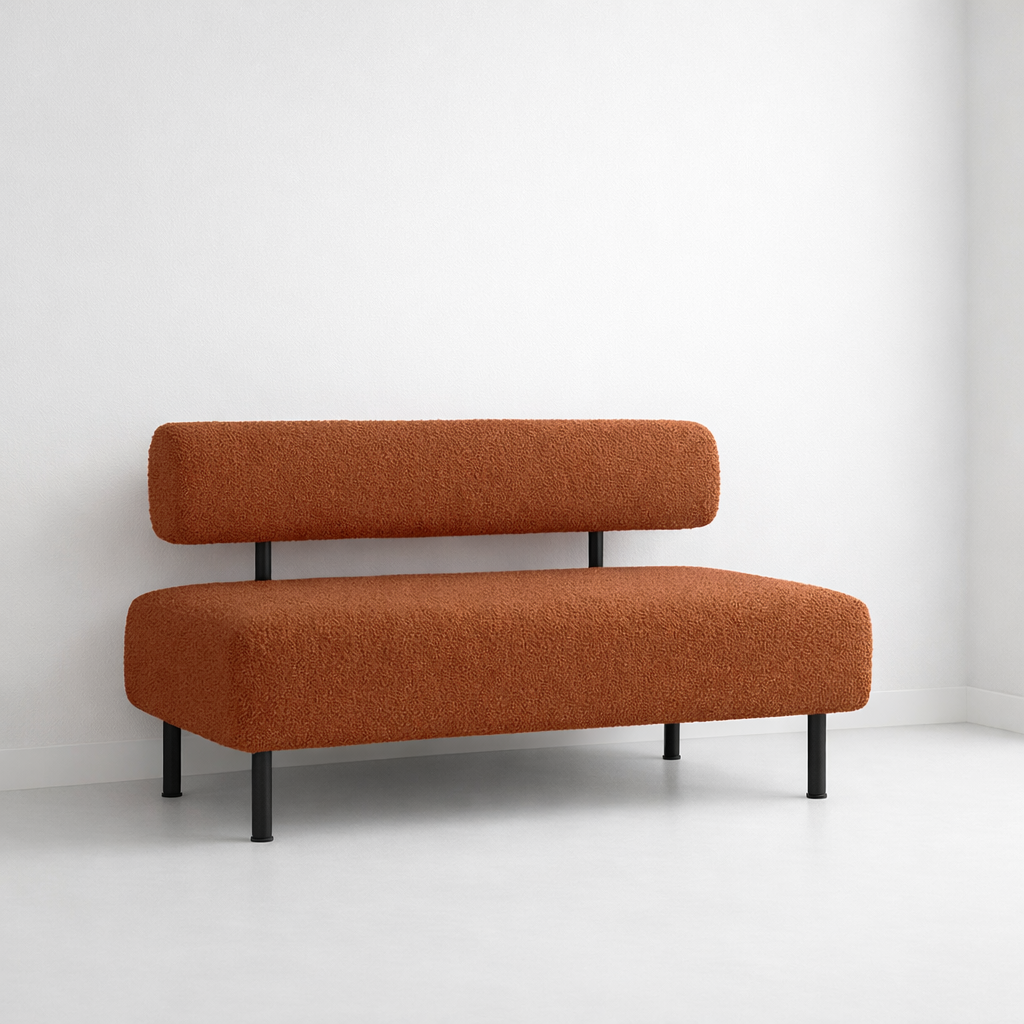 Диван компактный Tobi Sho Люмо 1200х540х750 мм букле Alpaca Терракотовый/48