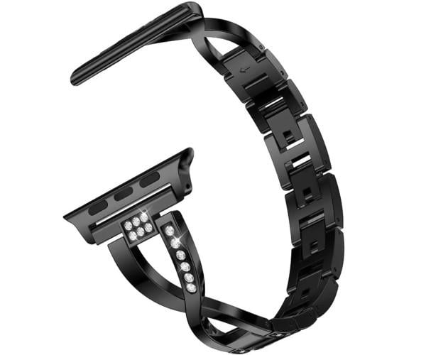 Ремешок металлический Diamond Glamour для Apple Watch 38/40/41 мм Черный