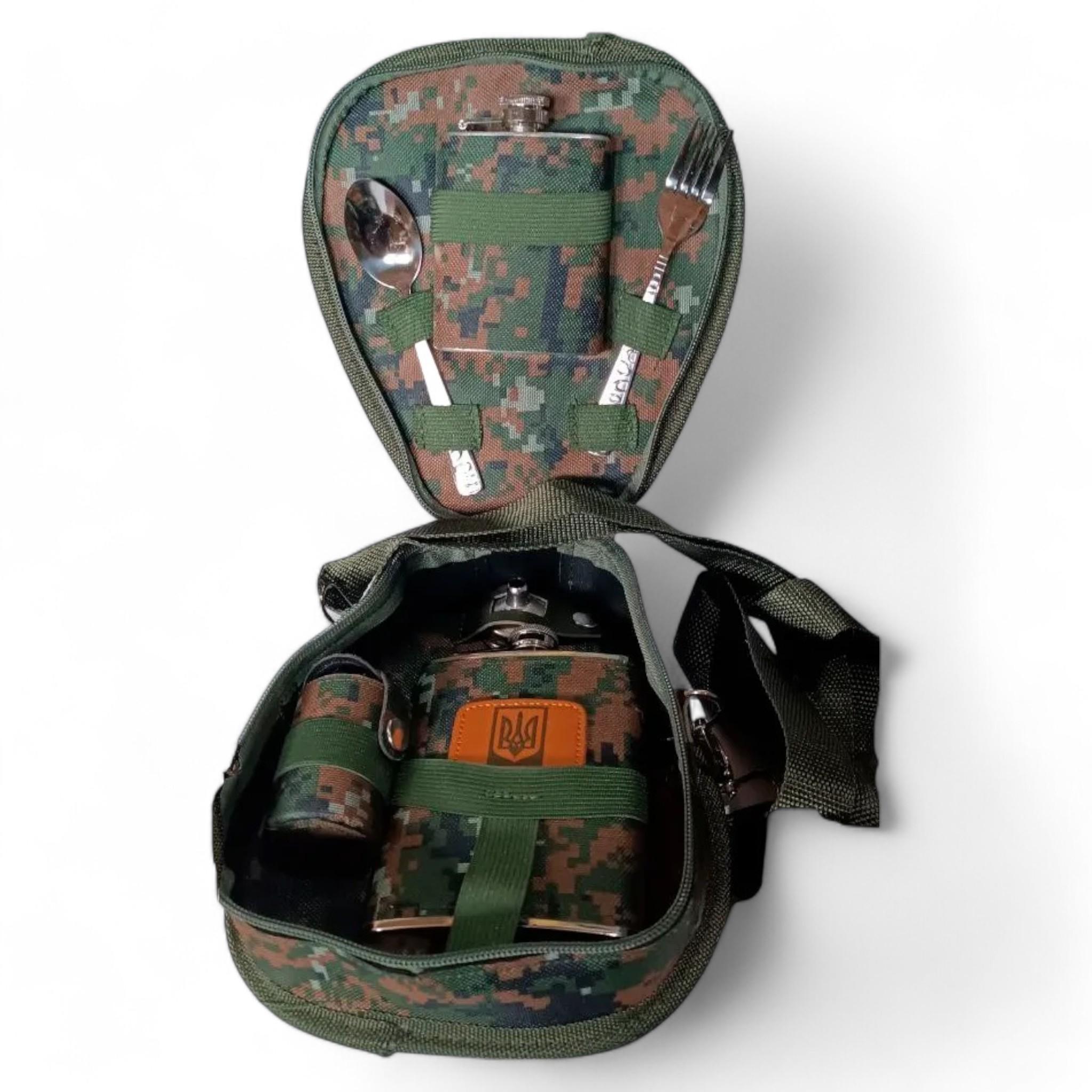 Набор туристический Турист 11в1 фляга 235 мл фляга 90 мл ложка вилка стопки в чехле 4 шт. воронка (T_XGB-8A)