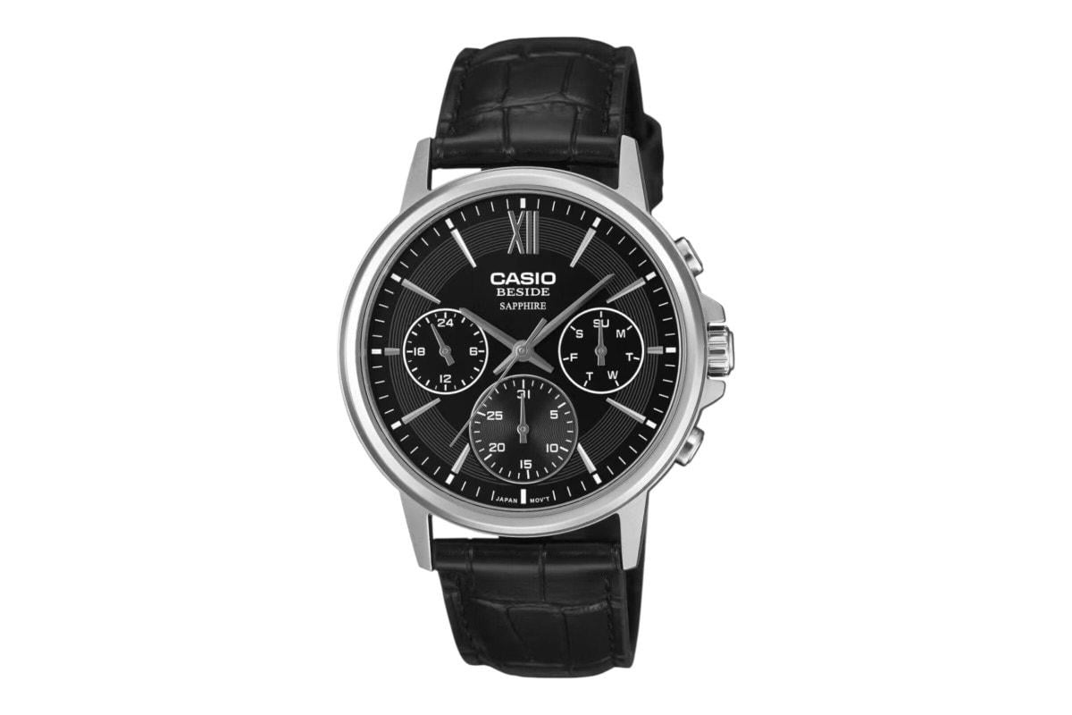Часы мужские Casio BMS-300L-1A сапфировое стекло черный циферблат