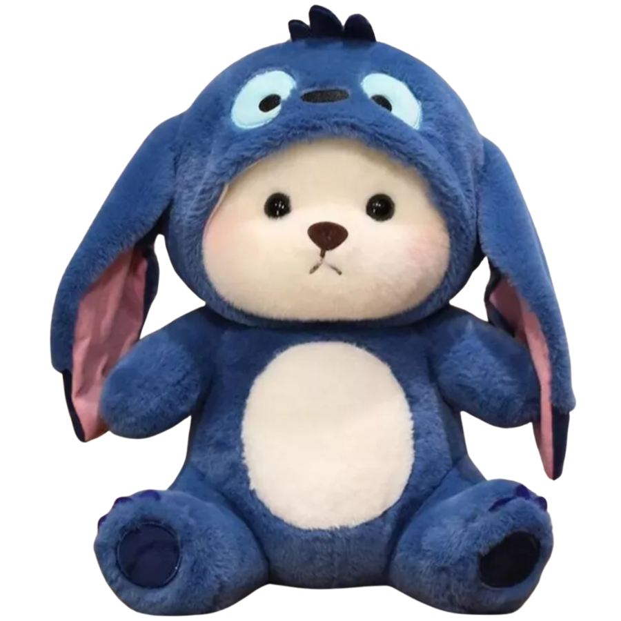 Іграшка плюшева Ведмедик в костюмі стіча в капюшоні 50 см Синій (9096/50) Іграшка плюшева Ведмедик в костюмі стіча в капюшоні 50 см Синій (9096/50)