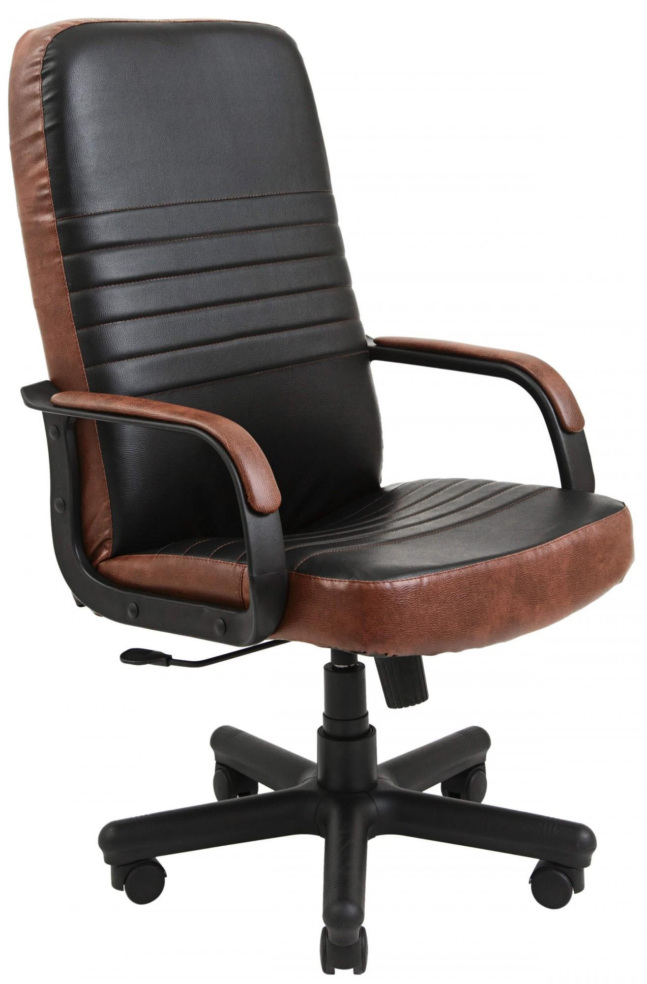 Кресло офисное компьютерное Prius Fly/Мадрас ПлаStick Рич М1 Tilt Черно-коричневый