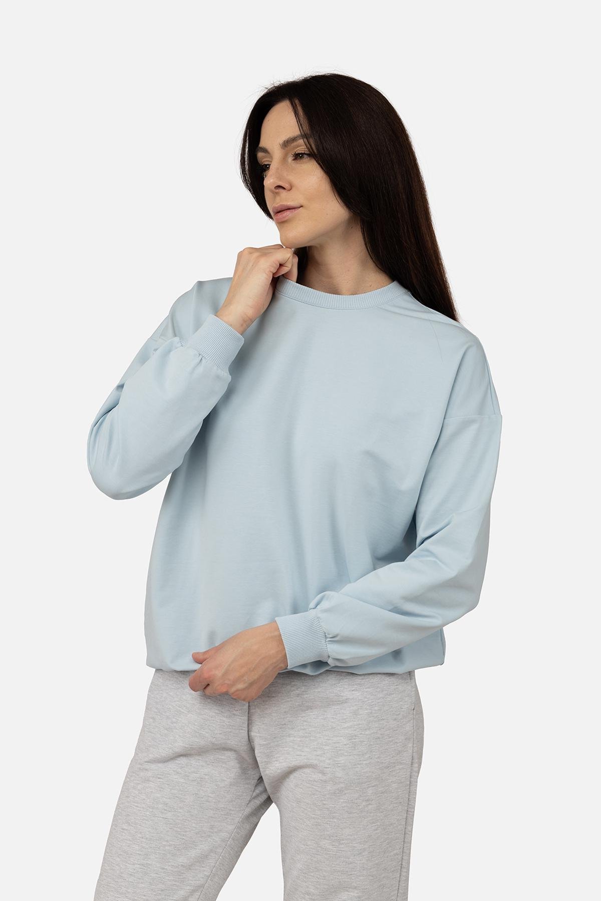 Свитшот женский ЦБ-00266289 р. 50 Голубой (SKT001035643) - фото 2