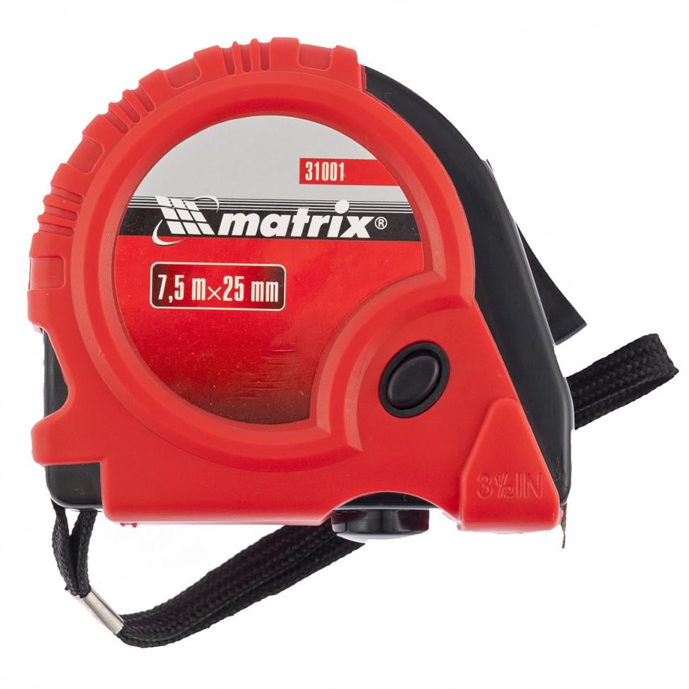 Рулетка Matrix Rubber 7,5 м 25 мм в обрезиненном корпусе (5218-1)