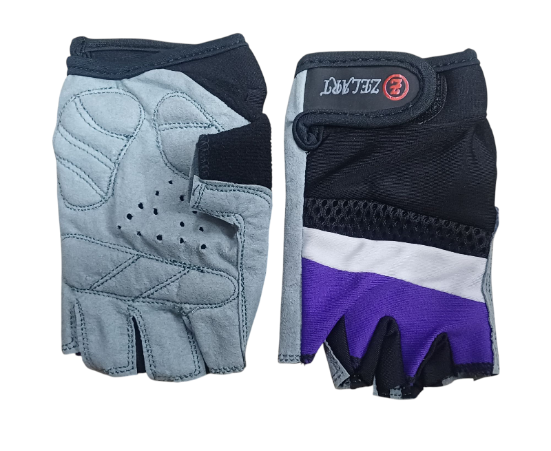 Велорукавицы детские без пальцев Zelart XS Фиолетовый с белым