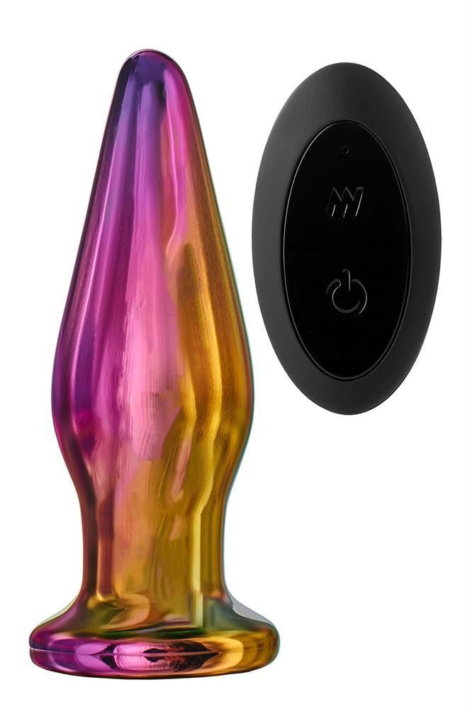 Анальная пробка с вибрацией стеклянная конусная Dream Toys Glamour Glass (DT21942)