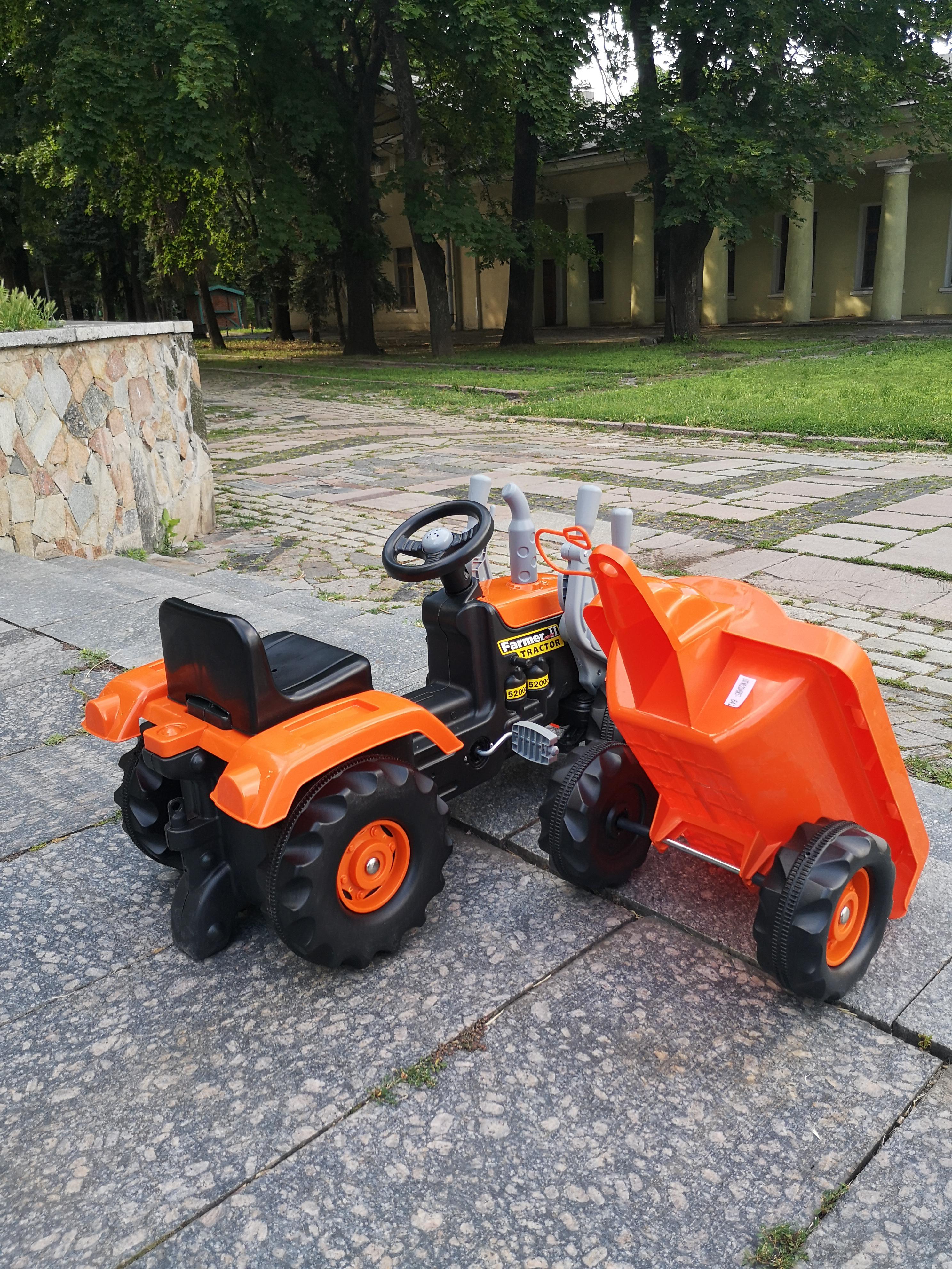 ᐉ Трактор на педалях Dolu с причепом и ковшом Темно-помаранчевый (8052 ...