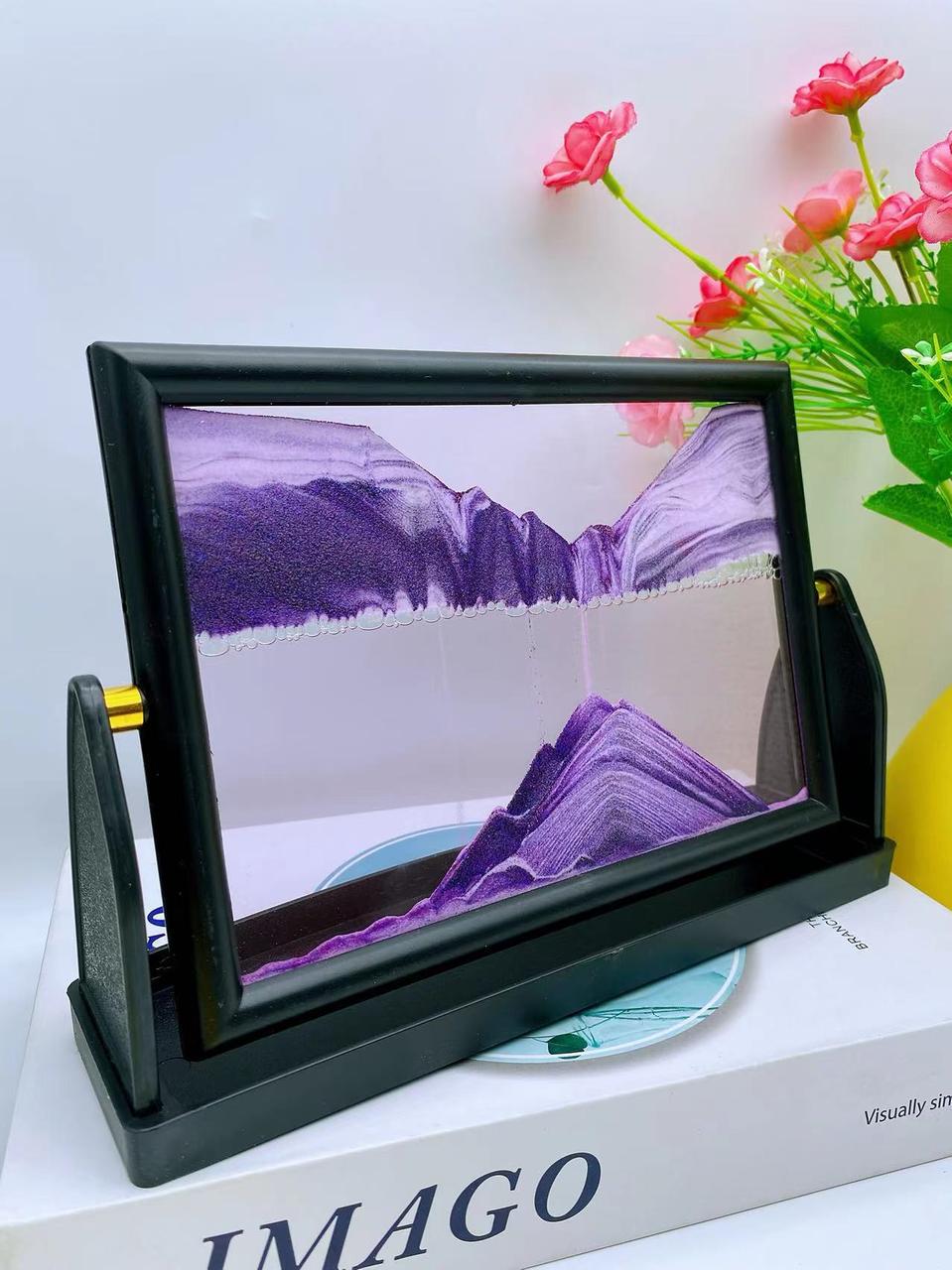 3D-картина антистресс Moving Sandscapes Песчаный пейзаж 25х18 см Фиолетовый