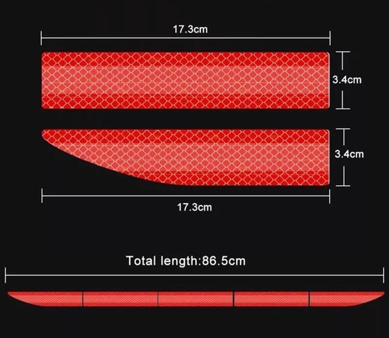 Светоотражающие полоски на бампер авто 5 отрезков Желтый (1792104043) - фото 5 Светоотражающие полоски на бампер авто 5 отрезков Желтый (1792104043) - фото 5