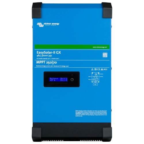Инвертор гибридный с чистой синусоидой Victron Energy EasySolar-II GX 48/3000/35-32 1 фаза 2, 4 кВт 48 В 70A Wi-Fi Blue (27918861)