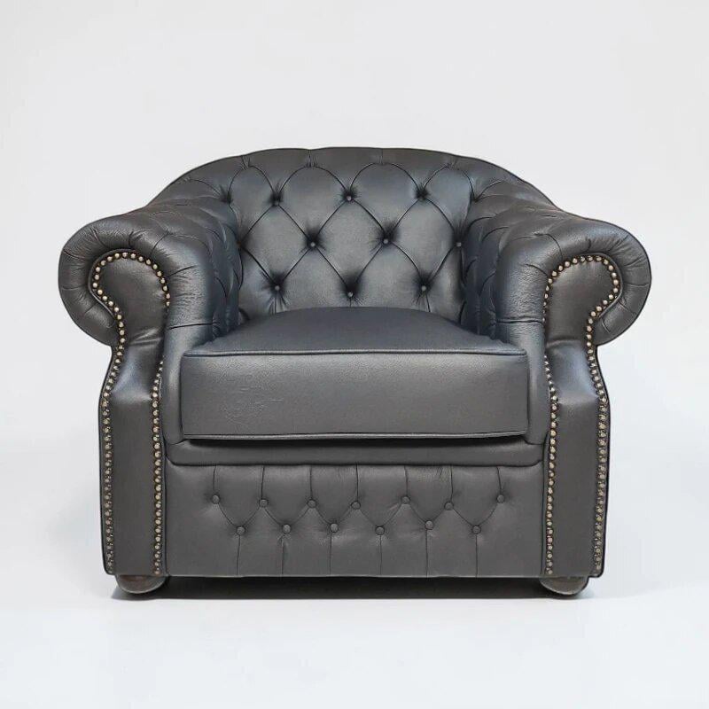Кресло Chesterfield кожа Черный (B-128)