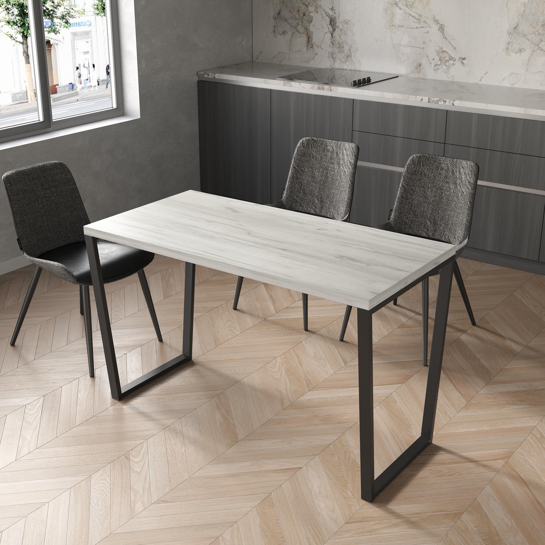 Обеденный стол 02 1400х700х32 мм Дуб Крафт Белый (23514106)