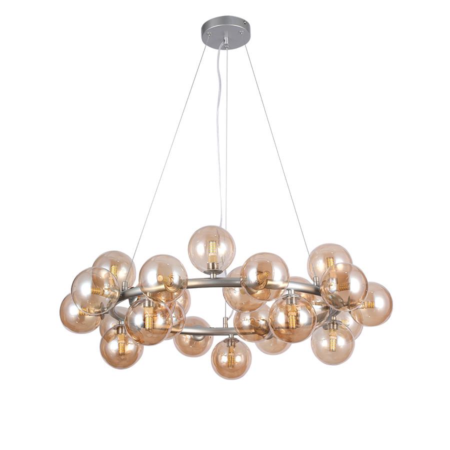 Люстра подвесная на 25 плафонов 7841019-25 GAB/BR Серебряный/Коричневый - фото 1