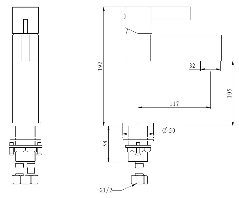 Смеситель для умывальника Gappo G1081 Черный/Хром (1034040) - фото 8