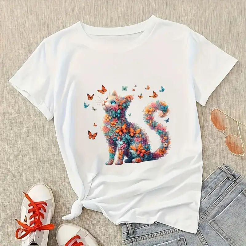 Футболка женская с принтом Pin-000-763 повседневная XL Белый (2664085717)