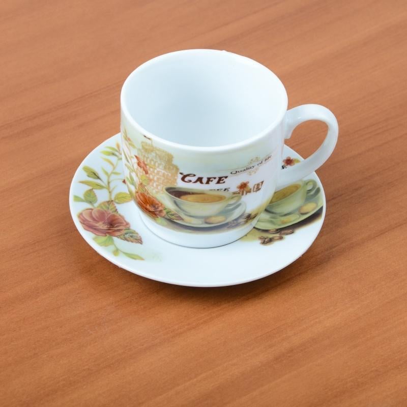 Набір кавових чашок з блюдцями Lora NP88 6х6 160 мл - фото 2