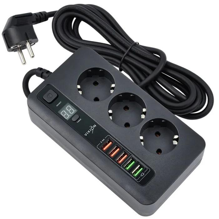 Сетевой фильтр Remax BKL-04 TIMER удлинитель Черный (95525del)