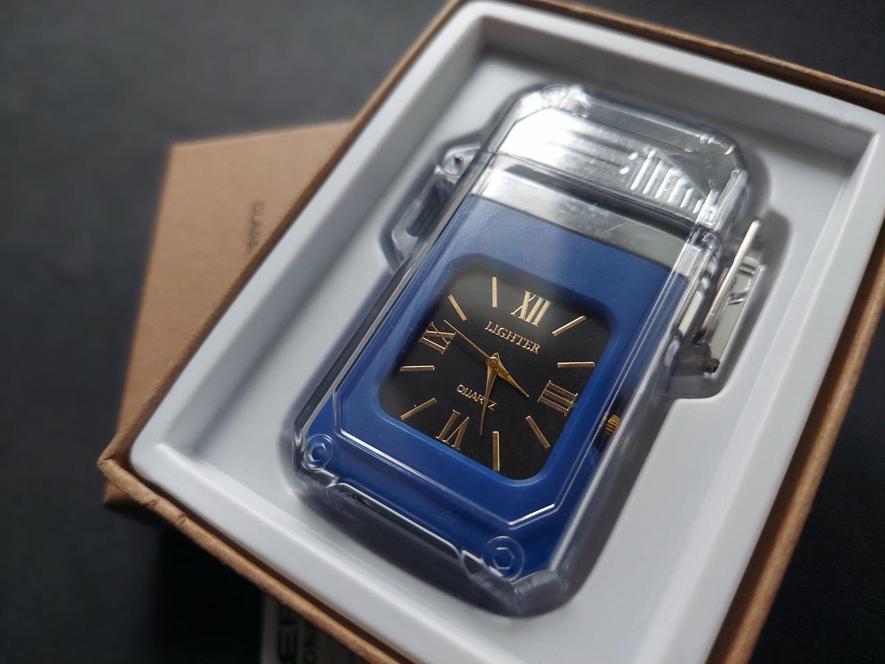 Запальничка електронна з USB Lighter з годинником у подарунковому пакованні (33712S) - фото 6