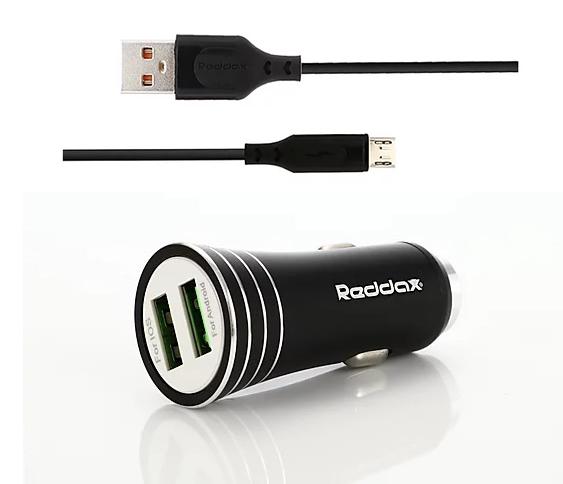 Пристрій зарядний автомобільний RedDax RDX-104 2,4 A 2 Usb Black