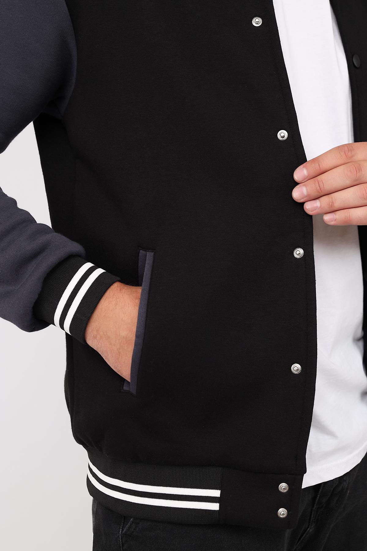 Куртка-бомбер чоловіча демісезонна ЦБ-00282591 р. 52 Чорний (29079998) - фото 5