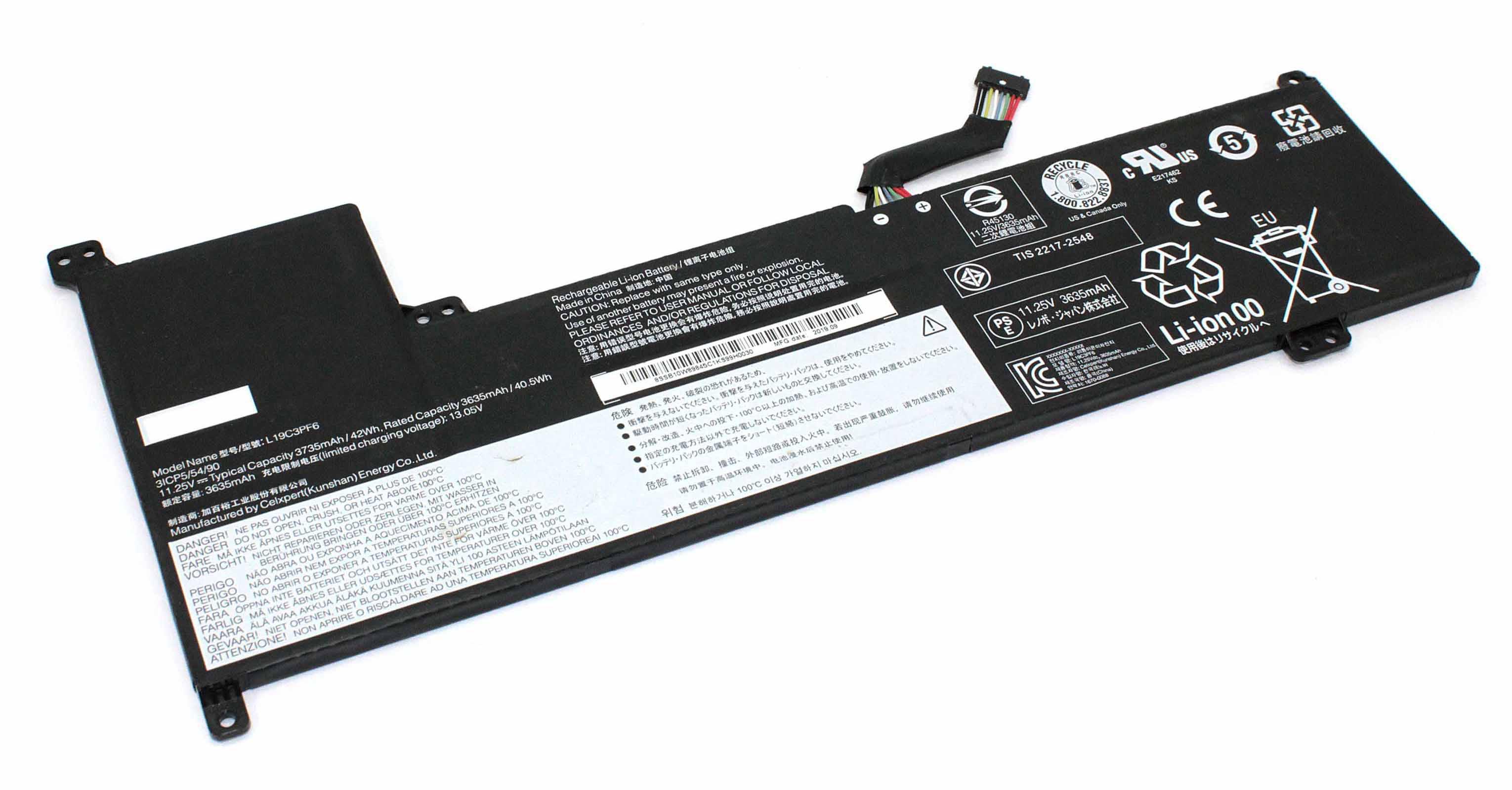 Аккумулятор для ноутбука Lenovo L19C3PF6 IdeaPad 3-17 11,25 V 3735 mAh (080361)