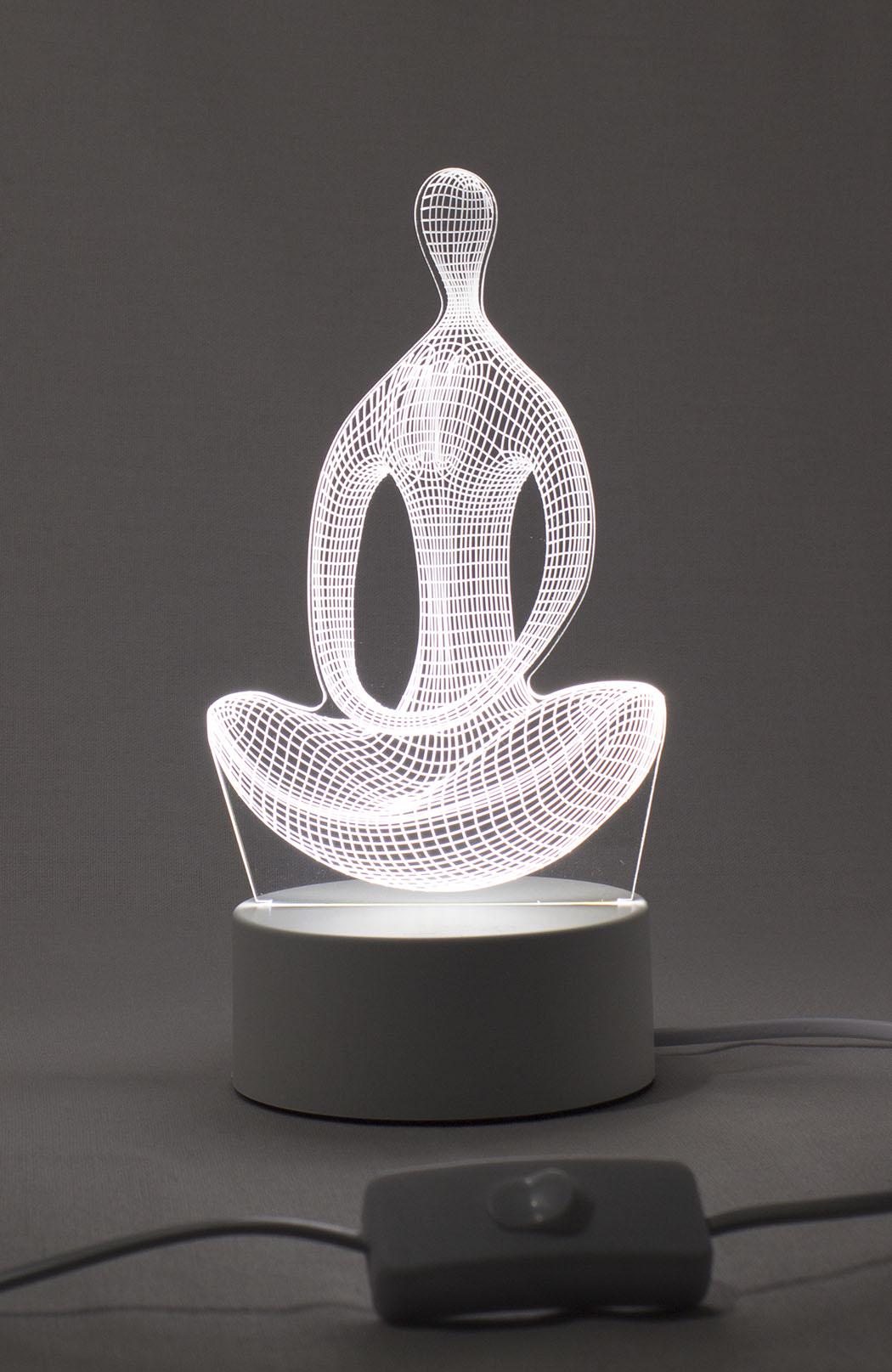 Ночник 3D Creative Йога 3 оттенка 220 В Белый Ночник 3D Creative Йога 3 оттенка 220 В Белый