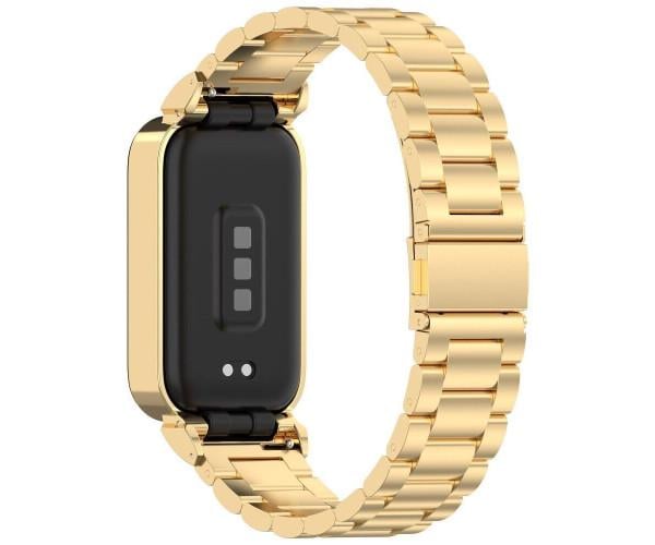 Ремешок металлический с чехлом Metal Classic для Xiaomi Mi Band 9 Active Золотой