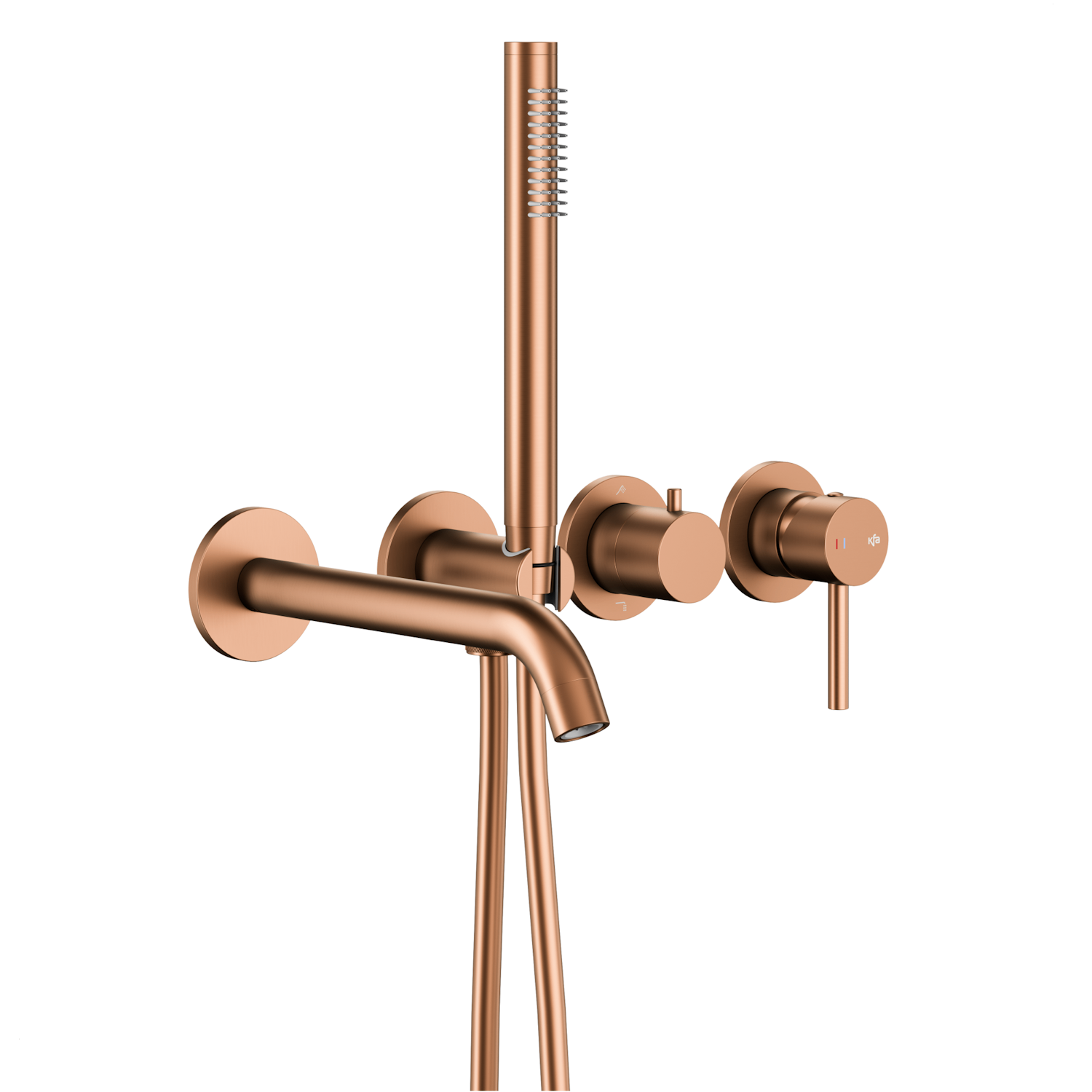 Смеситель для ванны KFA Armatura Moza двухрычажный Золото розовое (5039-411-34)