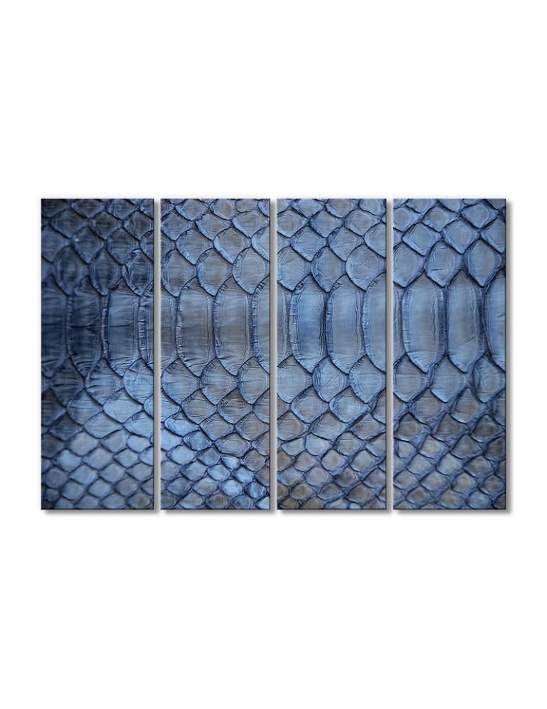 Картина модульная Серо-голубая змеиная кожа 4 модуля 90x135 см