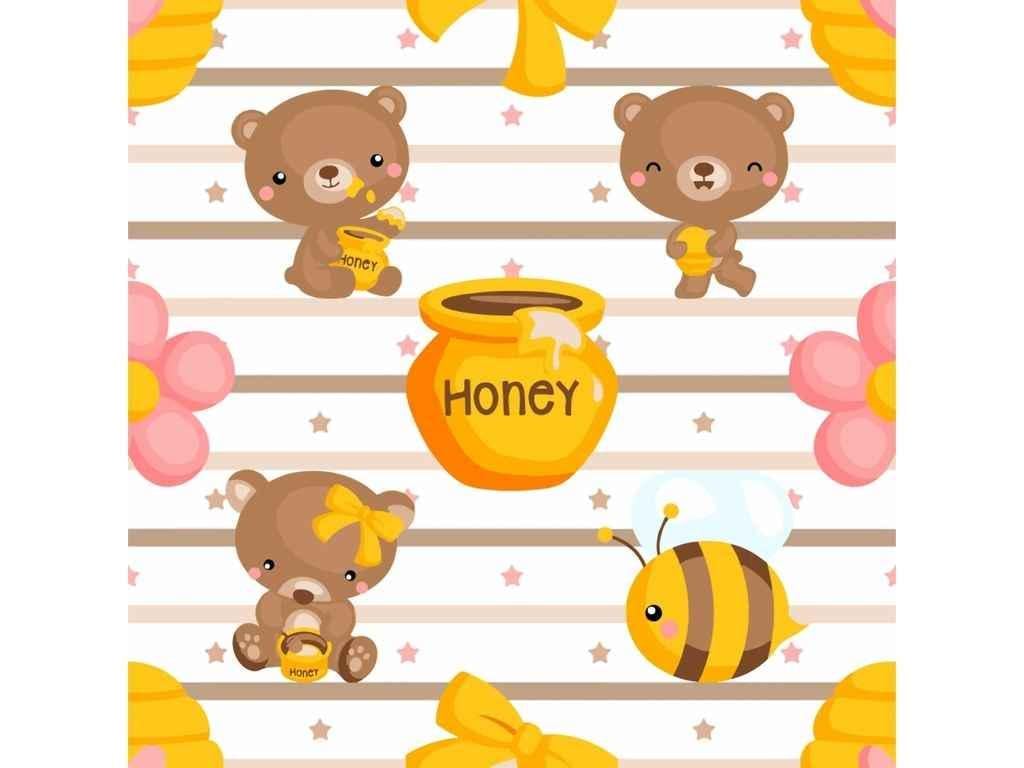 Картина по номерам Strateg Мишки с медком 30х30 см (ES-0854)