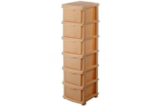 Комод пластиковый R-plastic 6 яруса Бежевый (29-46-10416)
