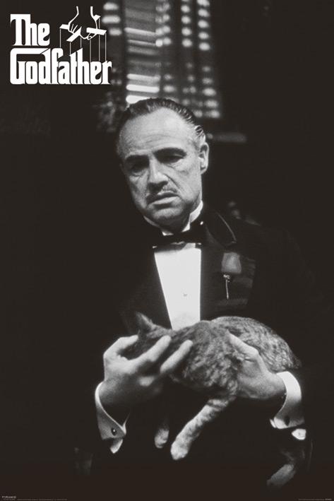 Постер плакат The Godfather Cat B&W 61x91,5 см