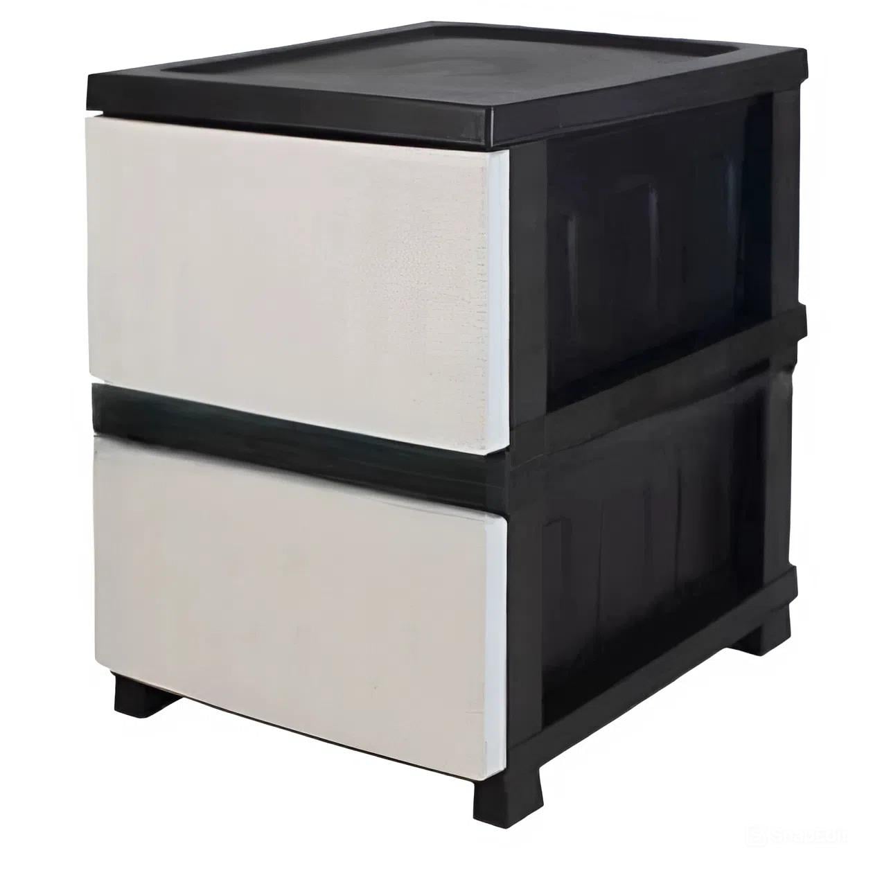 Комод пластиковий RIO 2 ящика Black/White (8-12-10527)