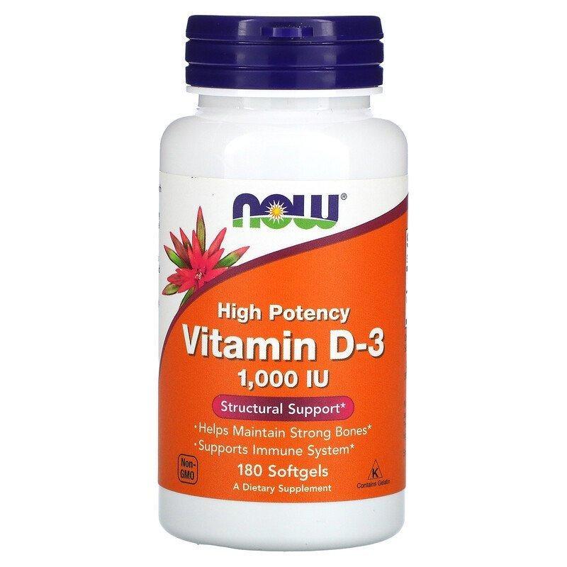 Витамины Now Foods Vitamin D-3 1,000 IU 180 капсул
