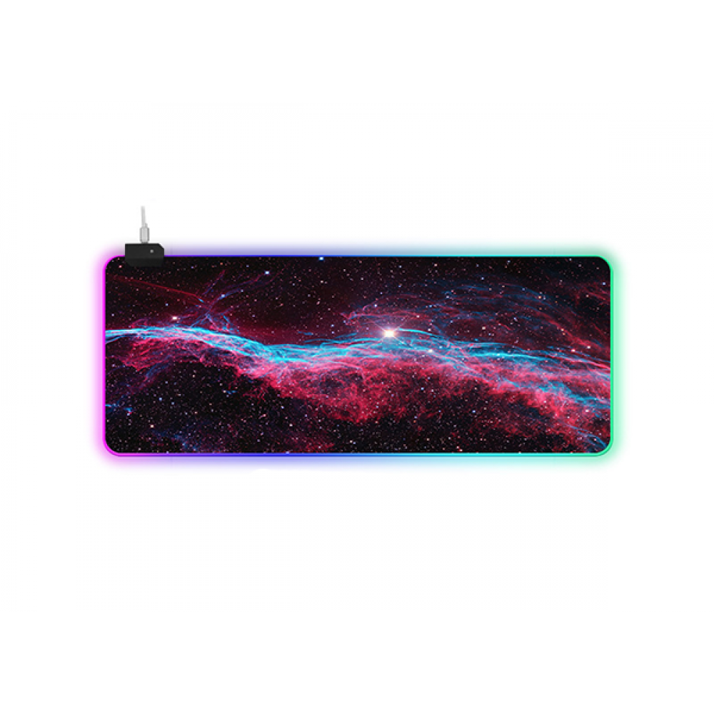 Игровая поверхность для компьютерной мыши и клавиатуры UKC G-615 RGB с подсветкой 80х30 см (3258)